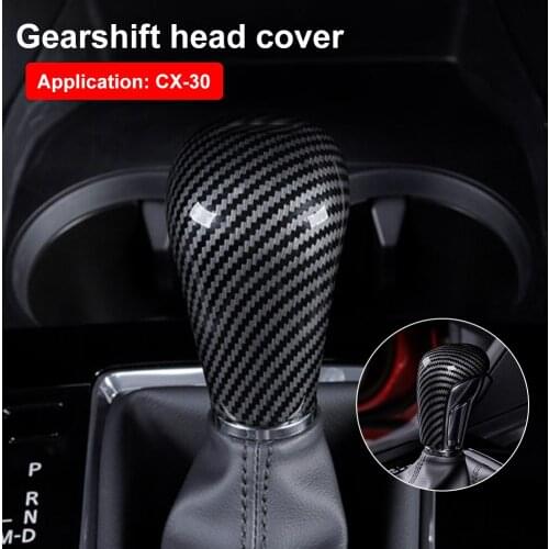 Gear Lever Shift Knob Lid Cover Stickers Trim ABS Carbon Fiber Inner For Mazda 3 Axela 2020 CX-3 Car Styling Accessories
