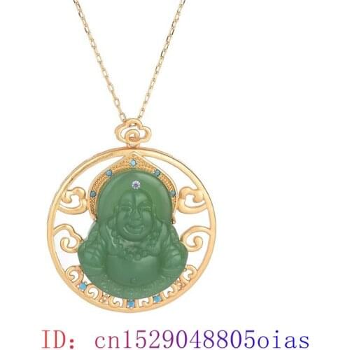 Jade Maitreya Pendant 925 Silver Charm Women Crystal Chalcedony Natural Zircon Gifts Necklace Chinese Gemstone Fashion Jewelry