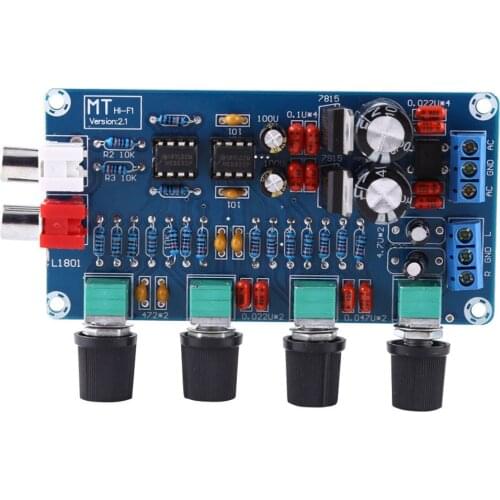 New NE5532 HIFI Preamp Preamplifier Board 2 Channel 4 Tune Types OP-AMP Volume Tone EQ Control Board Module