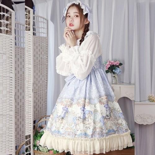Original Genuine Lolita Carousel Rose Core JSK Sweet Daily Sling Light Lolita Dress lolita dress lolita kawaii clothing
