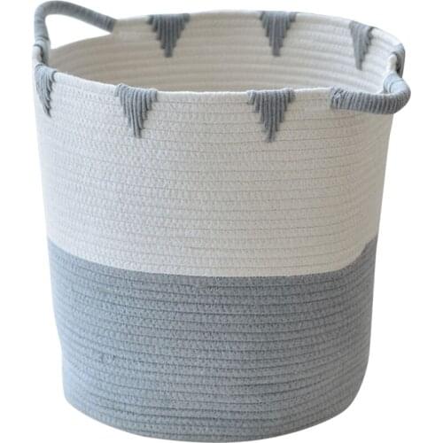 Woven Storage Basket Cotton Rope Toy Laundry Storage Basket Storage Bins for Toys Towels Blankets Nursery Kids Room