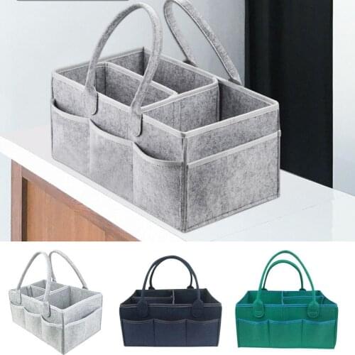 Portable Foldable Felt Diaper Storage Bag Multifunction Kids Clothes Handbag For Baby Diaper Organizer Mom Nappy Bags