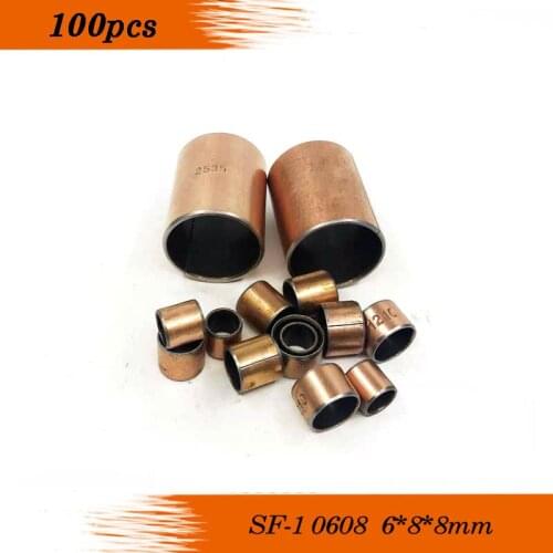 SF-1 0608 Oilless bush DU Self-lubricating bushing Sintered bush Size 6*8*8mm sliding bearing