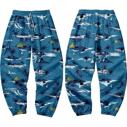 Oversize 6XL Hawaii Printed Men Japanese Pocket Cargo Pants Joggers Harajuku Harem Pants Sweatpant Hip Hop Trousers