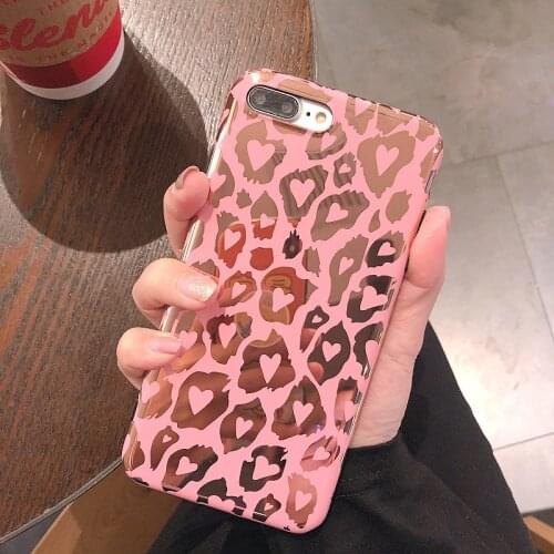 Pink Hot Stamped Leopard Print Soft phone case for iphone 11 11 Pro Max XR XS MAX Phone Case XR X 7 PLUS 8Plus