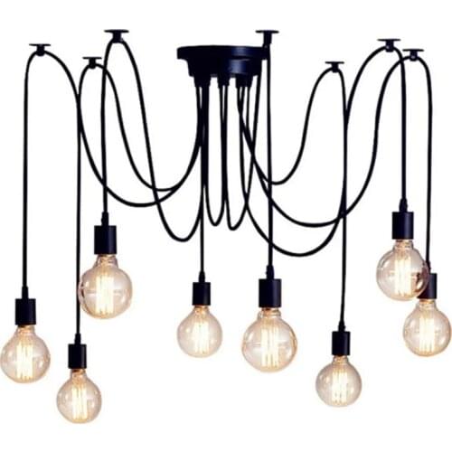 Nordic Spider Industrial Pendant lamp E27 Hanging Pendant Lights Edison Bulb for Bedroom Office Home Restaurant art deco lamp