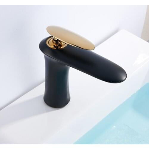 Bathroom Basin Faucet Solid Brass Sink Mixer Tap Hot & Cold Lavatory Crane Single Handle Waterfall Faucet Luxury Creative Faucet