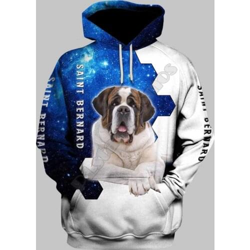 Saint Bernard 3D Printed Hoodies Funny Pullover Men For Women Funny Sweatshirts Animal Sweater Drop Shipping Style-27