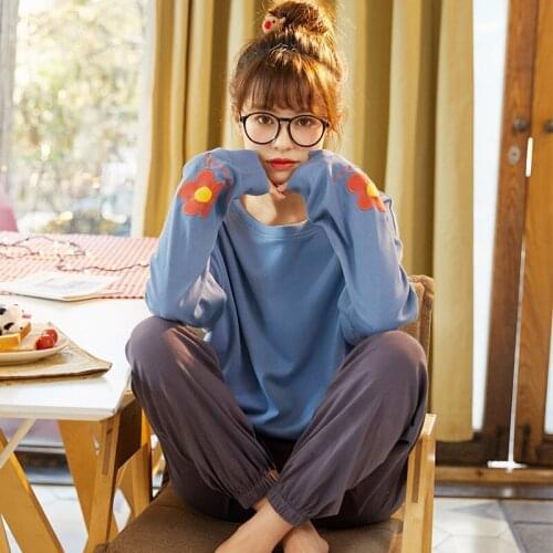 Spring And Autumn Long Sleeve Pure Cotton Summer Thin Girl Lovely Princess Pajamas Set