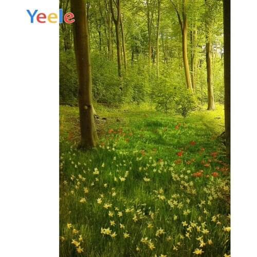 Spring Forest Green Grassland Flower Nature Scenery Scene Baby Backdrop Photography Background For Photo Shoot Vinyl Photophone