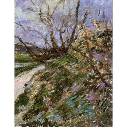 High quality Oil painting Canvas Reproductions River bank in winter (1881) by Paul Gauguin hand painted