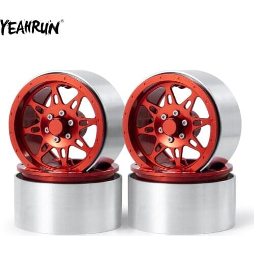 YEAHRUN Metal Alloy 2.2inch Beadlock Wheel Rim For 1/10 Axial SCX10 90046 Traxxas TRX-4 D90 Wraith 90048 RR10 RC Crawler Car