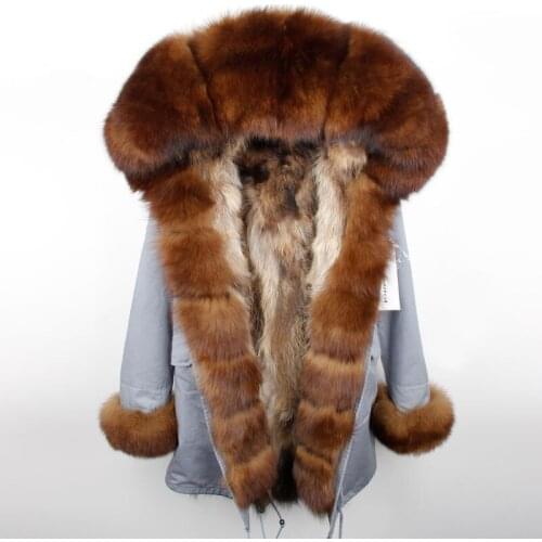 Plus Size Winter Jacket Long Women Luxurious Large Real Fox Fur Coat Oversize Top Quality Streetwear 2020 New Hooded Collar Type