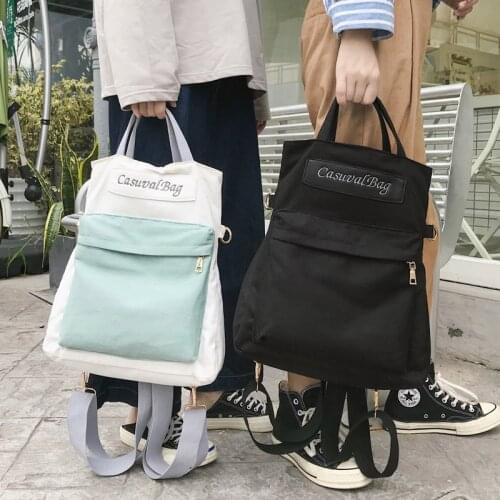 Women Canvas Patchwork Laptop Backpack Girls Shoulder Bag Student Schoolbag Bookbag Laptop Backpack Ita Bag Back Pack Bags BANGE