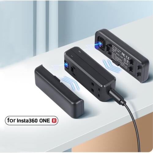 1/2/3Pcs 1190mAh Insta 360 R Lithium Battery Base+Micro/Type-C Port Dual Charger For Insta360 ONE R 4K 360 Accessories