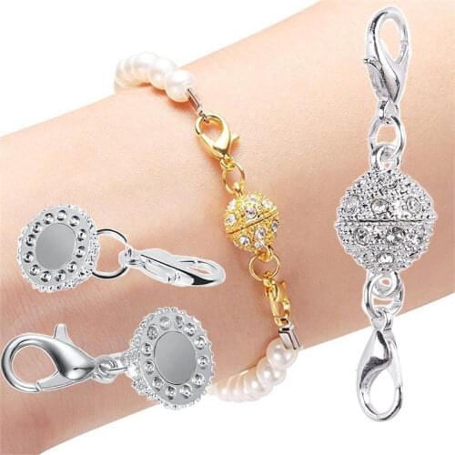 10mm Diamond DIY Two-head Lobster Clasp Magnet Clasp Necklace Bracelet Clasp for jewelry