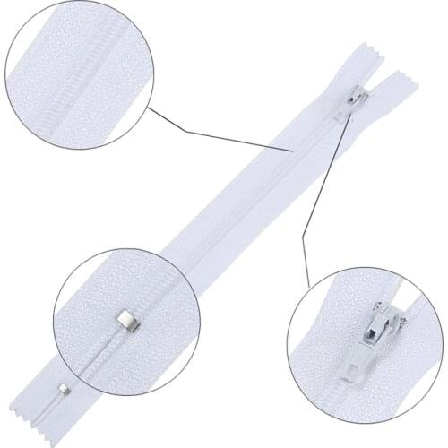 10pcs 3# 7.5/12.5/15/20/25/30/35/40/45/50/55/60cm White Nylon Coil Zippers for Tailor Sewing Crafts Nylon Zippers Bulk
