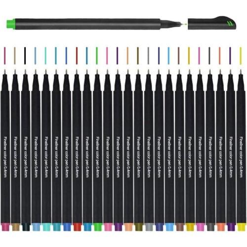 12/24 Color Neutral Pen School Affairs Office Papelaria Canetas Gel Art supplies Painting Graffiti Needle Pen Very Fine Stroke