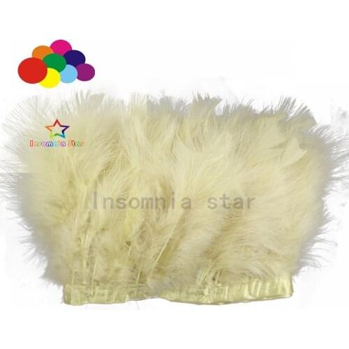 2 M egg cream Soft Fluffy Turkey Marabou Feathers Trims Ribbon 6-7in Party Feather Lace DIY Sewing Clothing Wedding Accessories