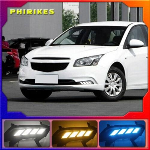 2PCS For chevrolet cruze 2015 LED DRL Daytime Running Light Daylight with turn signal lamp