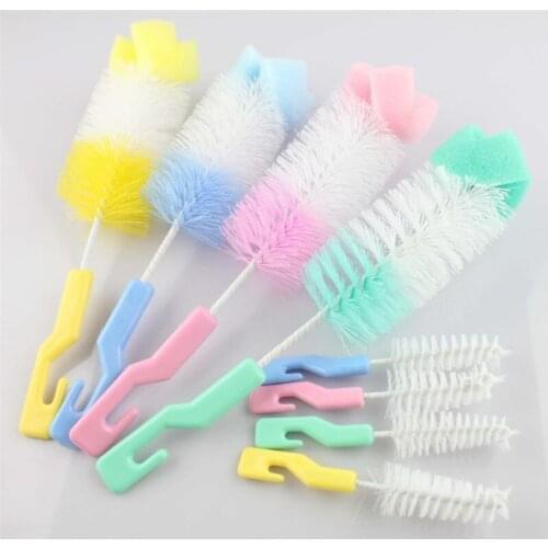 2020 Baby Nipple Milk Brush Bottle Cup 360 Degree Sponge Cleaner + Pacifier Brush 2Pcs Sponge Cup Brush Kit for Kids