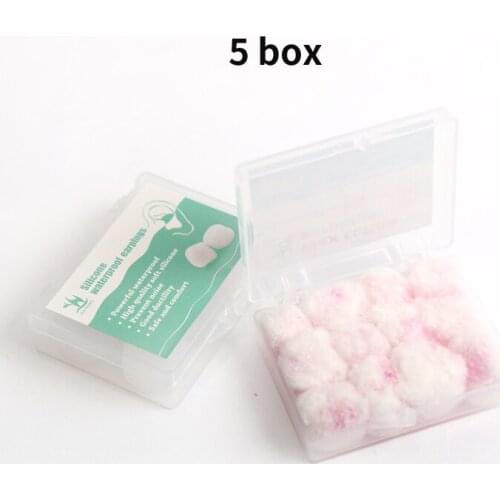 5box Anti Snore Device Soft Water Sports Earplugs New Waterproof Silicone Showering Protective Ear Plugs Swimming Earplugs