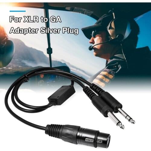 Aviation Headphone Airbus XLR To GA Pilot Headset Adapter Silver Plug Mono To Head Adapter Electronic Accessories Drop Shipping