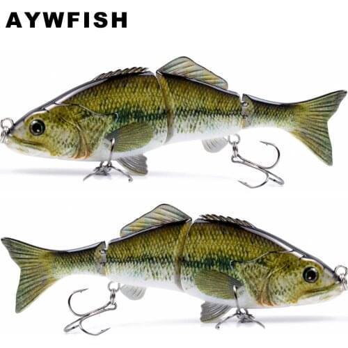 AYWFISH Jointed Swimbait 152mm 52g Sinking Wobblers Fishing Lure Strong Metal Link 3 Segments Hard Plastic Bass Trout Swim Bait
