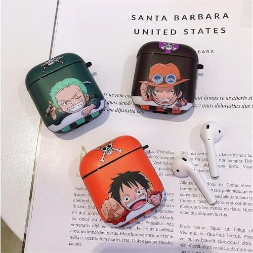 Japan Anime Cartoon Luffy Zoro Ace Hard Case For Apple Airpods 2 1 Bluetooth Earphone Cases For Apple Bluetooth Headset Cover