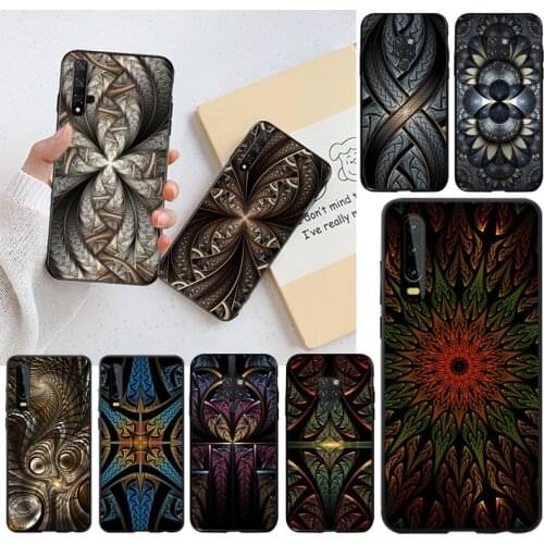 CUTEWANAN Black Flower Dark Technology Phone Case for Huawei P40 P30 P20 lite Pro Mate 20 Pro P Smart 2019 prime