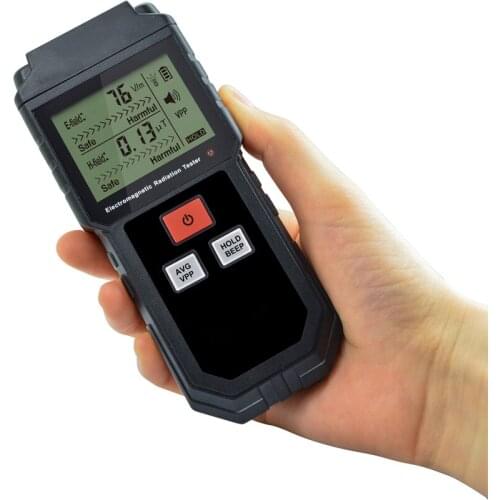 DMM LCD Electromagnetic Radiation Detector Tester Radiation Electric Field Magnetic Field Dosimeter Tester Sound and Light Alarm