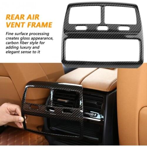 For BMW 5 Series G30 2017-2018 ABS Carbon Fiber Car Styling Rear Air Conditioning Vent Outlet Frame Cover Trim