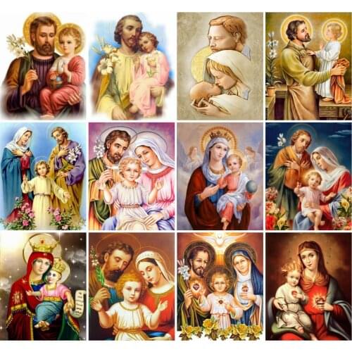 EverShine Painting By Numbers Religion Coloring By Numbers Virgin Mary Picture Drawing Canvas Wall Art Home Decor