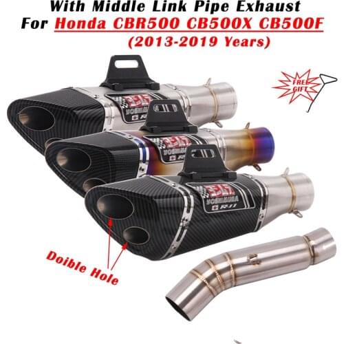 For Honda CBR500R CBR500 CB500X CB500F 2013 14 15 16 17 18 2019 Motorcycle Yoshimura Exhaust Escape Muffler Modify Mid Link Pipe
