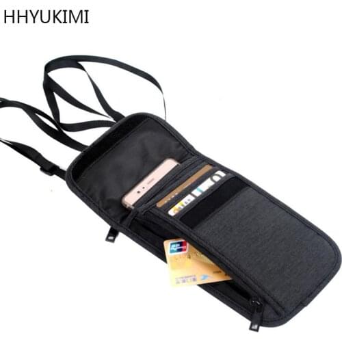HHYUKIMI Neck Hanging Travel Passport Cover Wallet ID Holder Storage Clutch Money Bag Travel Multifunction Credit Card Package