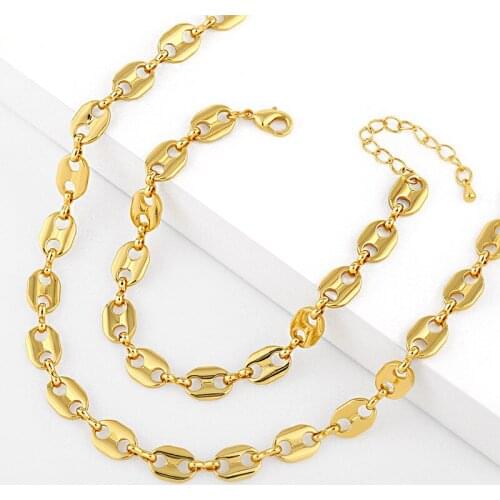 Hip-Hop Hipster Frigidly Winded Ins Pig Nose Versatile Glossy Metal Collarbone Chain