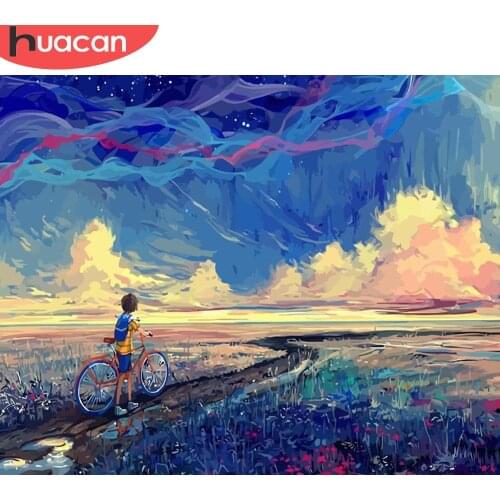 HUACAN Painting By Number Sky DIY Pictures By Numbers Scenery Kits Drawing On Canvas Hand Painted Paintings Art Gift Home Decor
