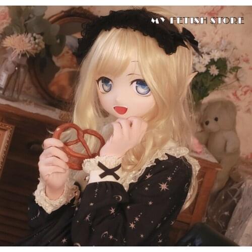KXZ11)Customize Full Head Female/Girl Resin Crossdress Japanese Cartoon Character Animego Cosplay Kigurumi Doll Mask Drag Queen