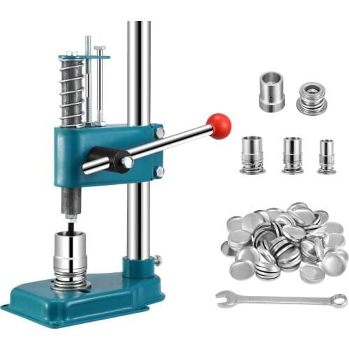 DIY Tool Badge Making Machine, Button Making Machine, Manual Button Making Machine with 3 Moulds, 300 Parts Buttons (Blue)