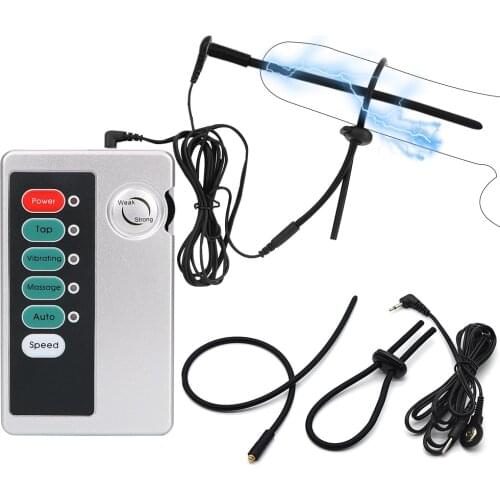 Male Electric Shock Penis Plug Cock Ring Electro Stimulation Urethral Catheter Sound Dilator Prostate Massager Medical Sex Tools