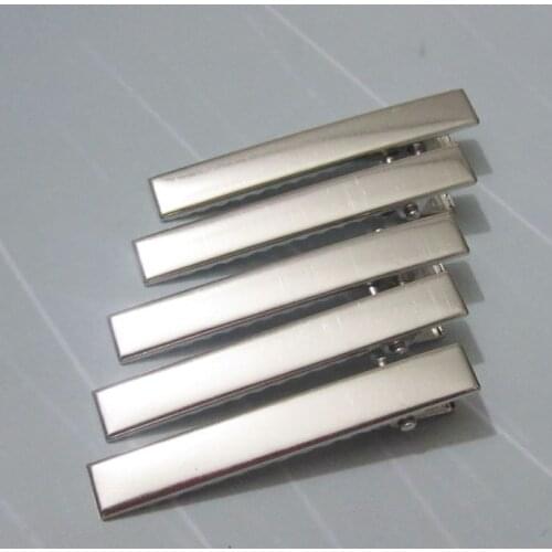 Set of 100PCS--75x8mm Silver tone plated metal hair alligator clip barrette free shipping-JS0056a