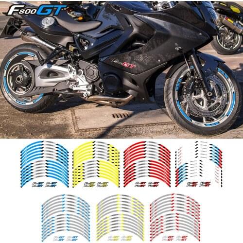 Motorcycle front and rear wheels Edge Outer Rim Sticker Reflective Stripe Wheel Decals For BMW F800GT