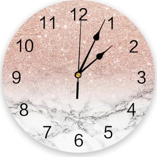 White Marble Wall Clock Home Decor Bedroom Silent Oclock Watch Wall Digital Clock Wall Clock for Kids Rooms