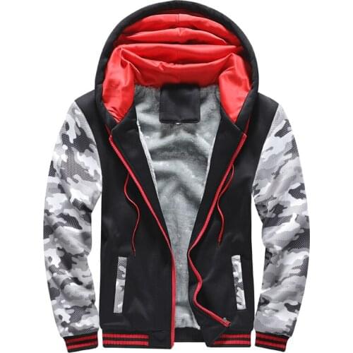 2021 New Men Hoodies Winter Thick Warm Fleece Zipper Men Hoodies Coat Sportwear Male Streetwear Hoodies Sweatshirts Men