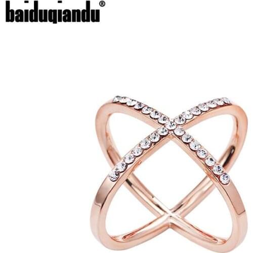 Baiduqiandu Brand New Arrival Rose Gold Color Plated CZ Crystal Scarf Holder Buckle Brooch