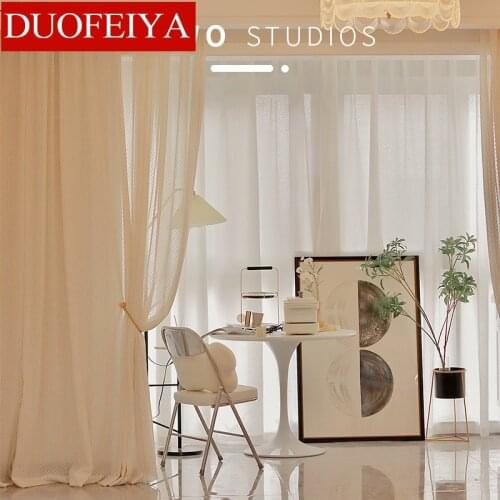 Customized New Luxury Nordic French Cotton and Linen Curtain for Bedroom and living room simple modern high-end curtains