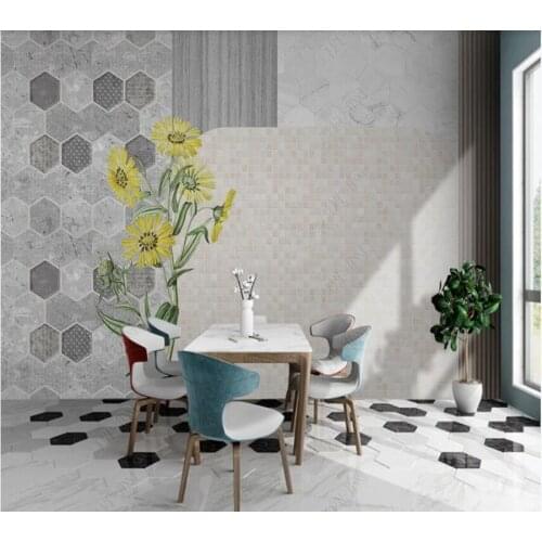Papel de parede minimalist light luxury high-end tiles trend mosaic marble 3d wallpaper children bedroom wall papers home decor