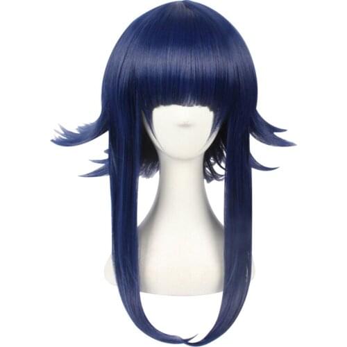 Hyuga Hinata Cosplay Black Blue Layered Short Heat-resistant Fiber Hairpiece Halloween Party Costume Wig