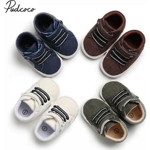 Pudcoco 2019 New Fashion Baby Boys Girls Sneakers Leather Sports Crib Soft First Walker Shoes First Walkers For 0-18M