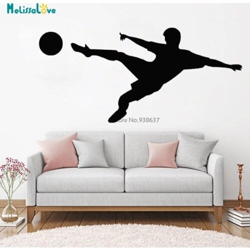 PVC Huge Football Star Figure Wall Sticker Vinyl DIY Kids Living Room Wall Sticker Decals For Soccer Lovers BA506